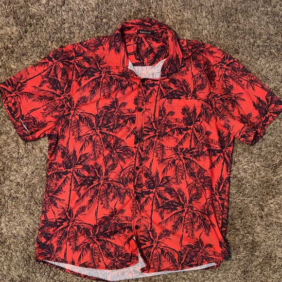 Other - Red Palm Tree Print Shirt